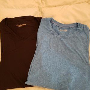 Two "Cool Keep" Tee's Short Sleeve Large